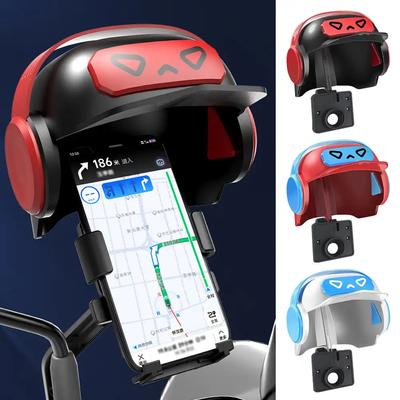 Cute Cartoon Helmet Rider Motorcycle Mobile Phone Holder Waterproof Sunshade Electric Bicycle Navigation Mobile Phone Holder