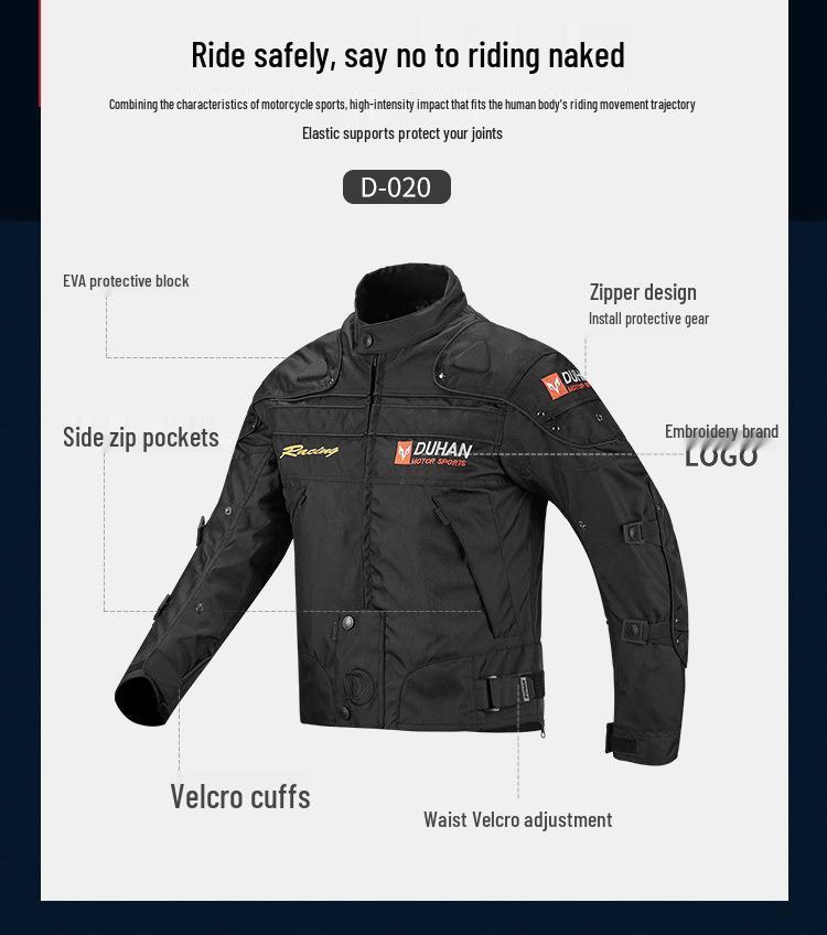 Duhan Men's Waterproof Motorcycle Racing Suit - Anti-fall, Breathable Jacket & Pants Set