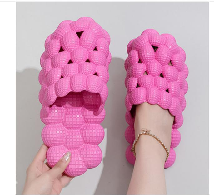 Summer Light Bubble Slides Women Flat Heels Massage Home Slippers Female Comfort Anti-Slip Designer Sandals Chaussure Femme
