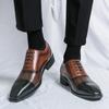 Men Two Tone Lace-up Front Oxford Shoes, Business Dress Shoes
