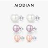 Natural Freshwater Pearls Stud Earrings 925 Sterling Silver Classic Elegant Earrings For Women Female Fine Jewelry