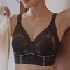 Sommer Dessous Damen Dünner Feinstrick-BH mit spitzenfreien Rippen und Hasenohren Push-up-BH