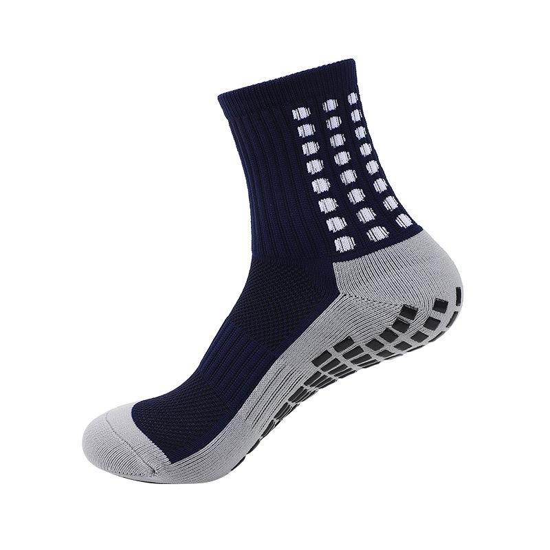 Professional Mid-Calf Anti-Slip Sports Socks for Men & Women - Thickened Terry Bottom, Grey Sole, for Football & Basketball.