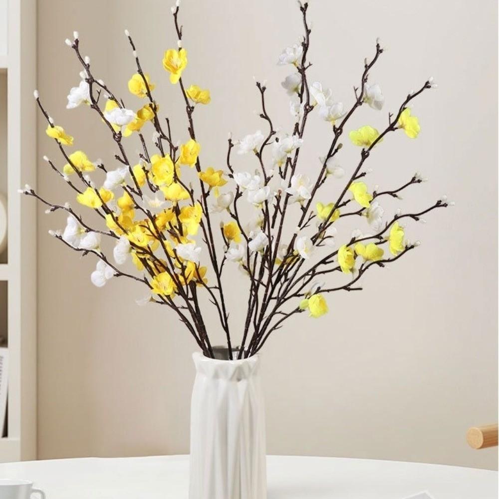 6PCS Real Touch Artificial Plum Branches Plastic Wintersweet Flower Wedding Ceremony