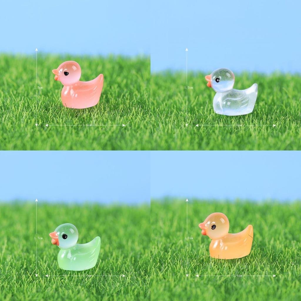 Playful Resin Duck Figurine With Luminous Glow For Unique Home Decorations