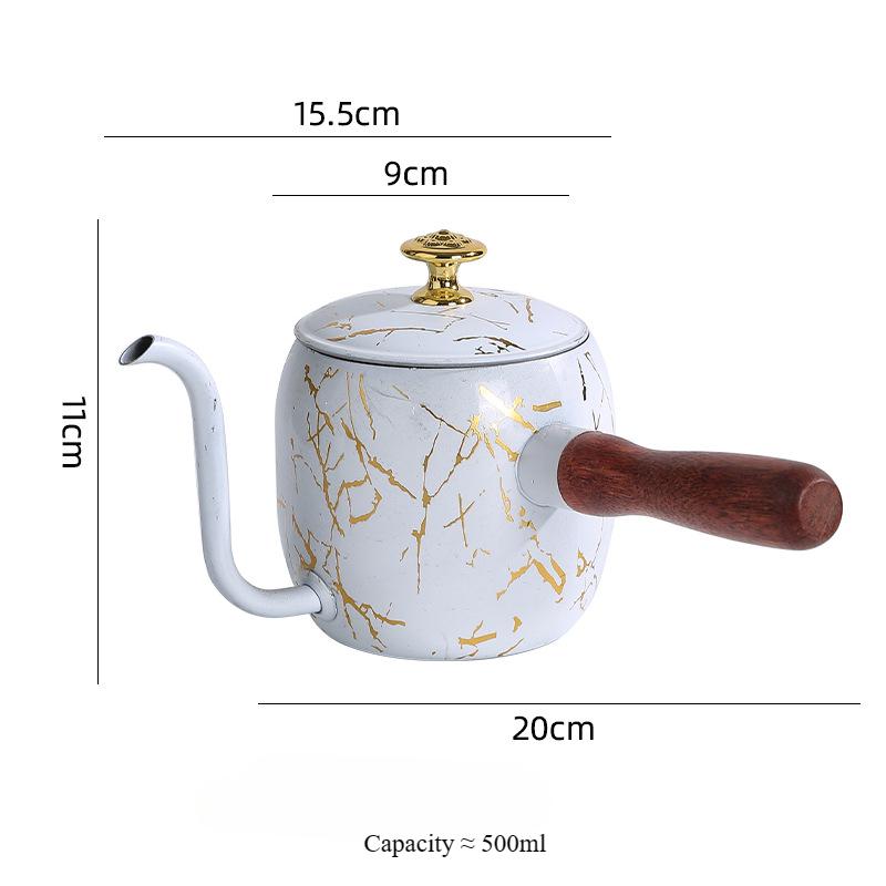 

Кофейник из нержавеющей стали 304, рисованный вручную кофейник объемом 500 мл с длинным носиком и тонким горлышком