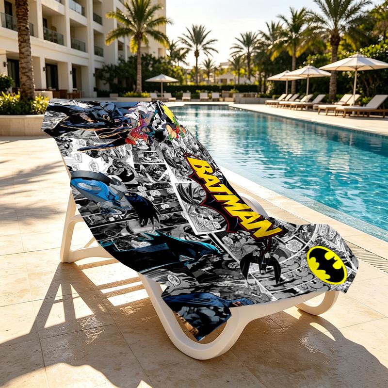 Superheroes Print Beach Towel Design, Soft, Lightweight. for Home Bathroom, Spa, Pool, Yoga, Surfing, Camping, Gift for Family, Friend