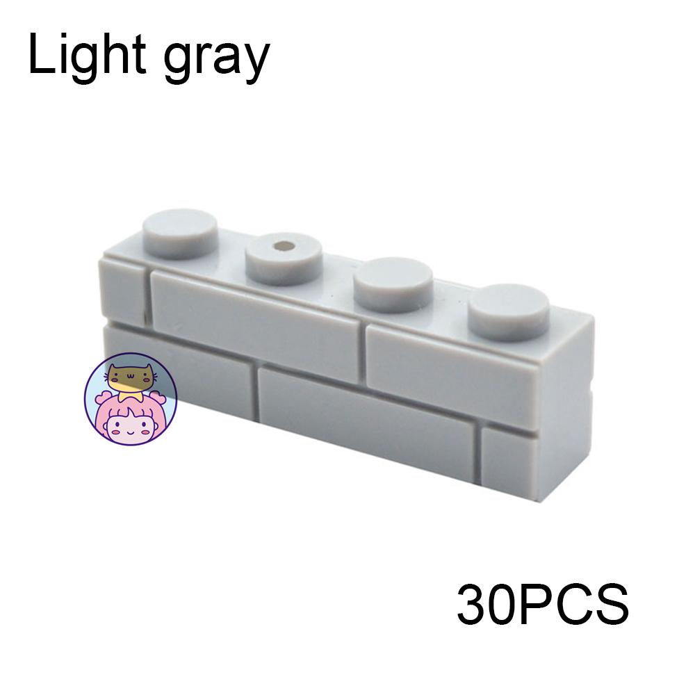 30pcs Wall Striped Bricks MOC 1x4 Building Blocks Toys Palace Castle Creative Figures Military House Wall Transparency Parts