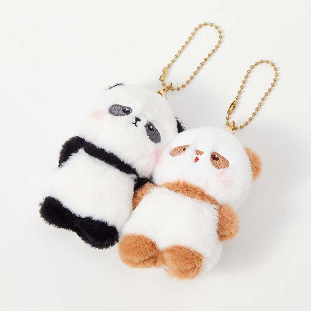 2pcs/set Magnetic Plush Animal Key Buckle Panda Cartoon Couple Pendants Fruit Bag Charm  Friends