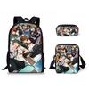 Classic Danganronpa Pattern 3D Print 3pcs/Set Pupil School Bags Laptop Daypack Backpack Inclined Shoulder Bag Pencil Case