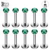 10 Stück ASTM F136 Titan 2/2,5/3/4mm CZ Labret Stud 16G Tragus Helix Knorpel Conch Flatback Ohrläppchen Piercing Körperschmuck