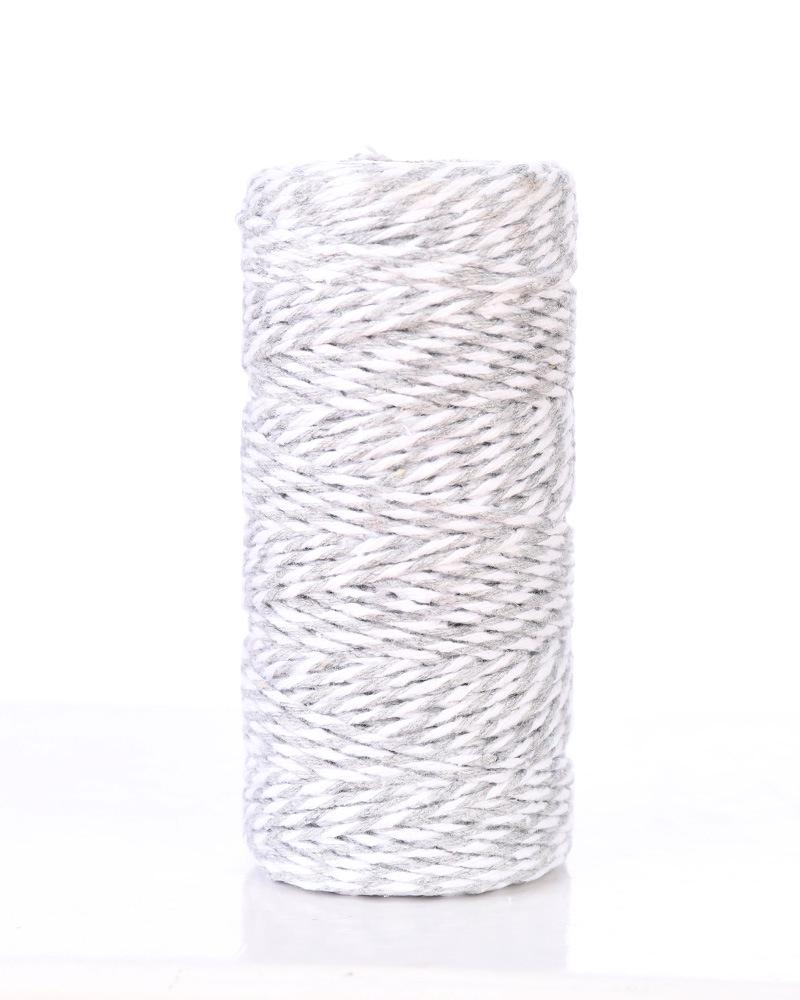 1,5mm Dvoubarevná bavlněná šňůra, DIY Ručně tkaný materiál na visačky - 100m role