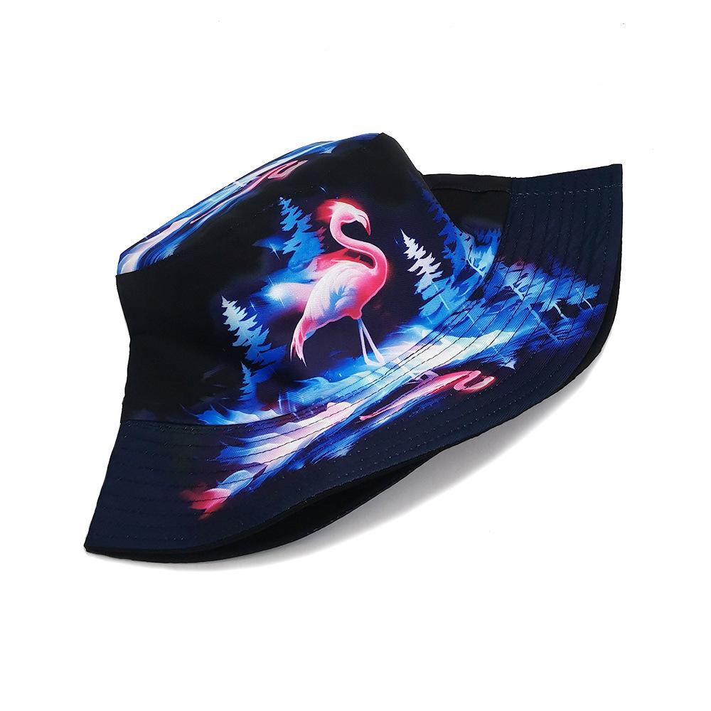 Flamingo Print Panama for Women Men Summer Outdoor Travel Beach Sunscreen Bucket Hats Reversible Fisherman Gorras Sun Production