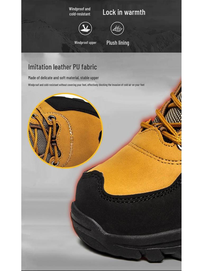 Unisex Winter High-Top Baumwollschuhe mit Samtfutter - Kältefest, warme Stiefeletten für Outdoor-Sport und Wandern.