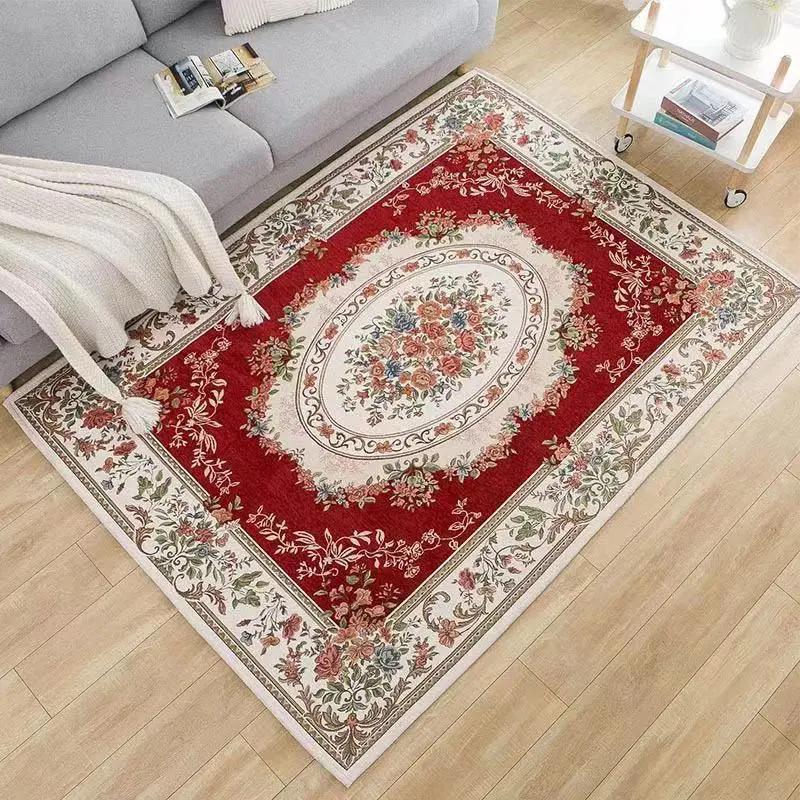 WTEMPO Retro Elegant Printed Cloakroom Bedroom Living Room Rectangle Carpets Wardrobe Room Non-slip Soft Foldable Door Floor Mats