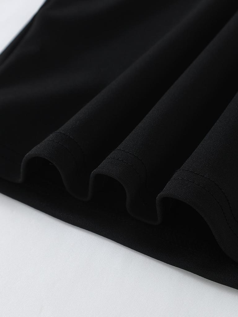 Zomerfeest Vakantiejurk voor Meisjes met Strik, Formele Strapless Zwarte Buisjurk