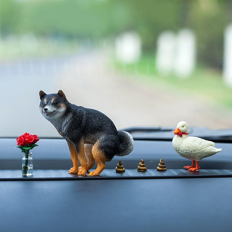 Creative Shiba Inu Car & Desk Ornaments - Cute Animal Models for Center Console Decoration