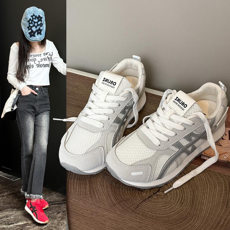 Mesh Breathable German Training Shoes Women's 2025 Summer New Thick-soled Inner Height Increase Versatile Light Casual Forrest Gump Sports Shoes