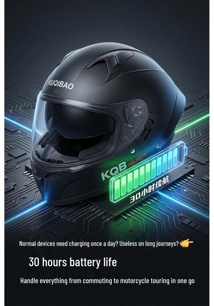Cool Rider Bluetooth Full Face Motorcycle Helmet: Safe, Long Battery Life, Built-in Earphones, Wide View for Navigation