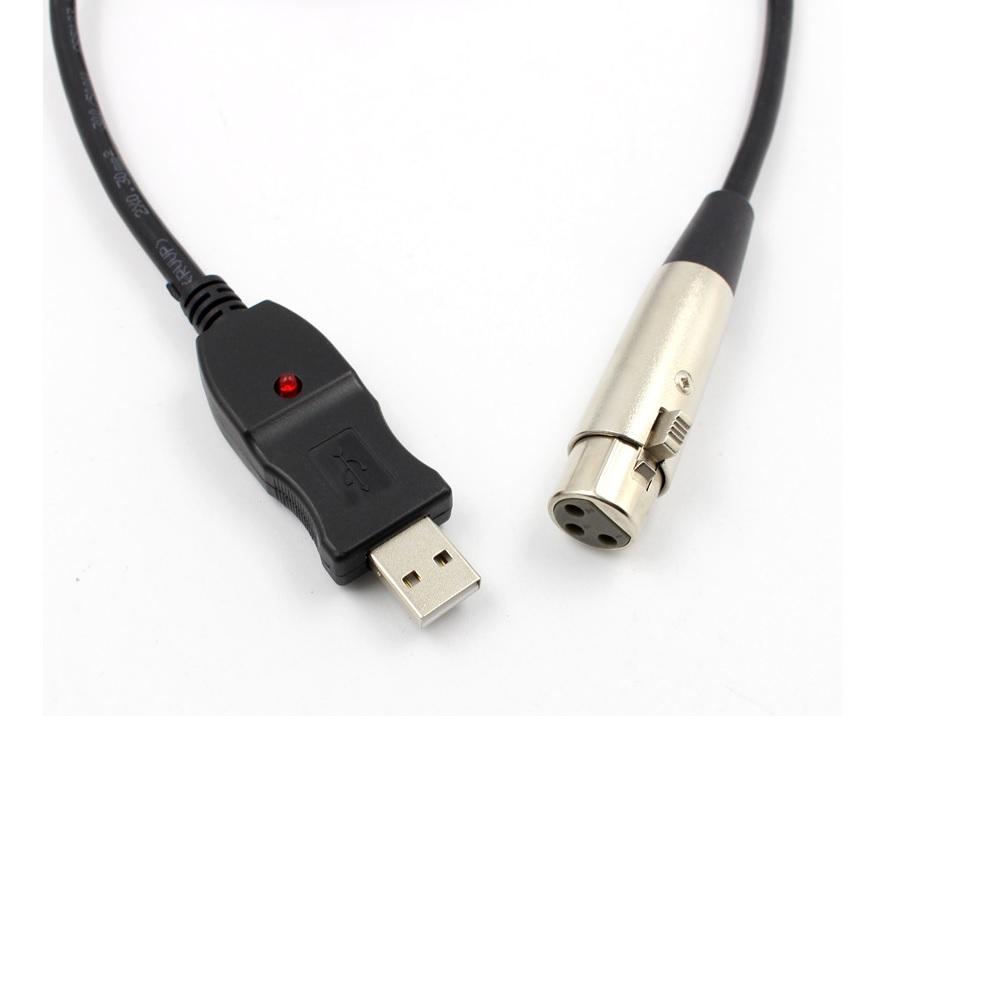 3M XLR Female To USB Audio Cable Microphone To USB Interface Converter Cable New