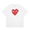 Japanese trendy brand heart-print short-sleeve T-shirt, unisex loose couple's summer casual daily versatile top