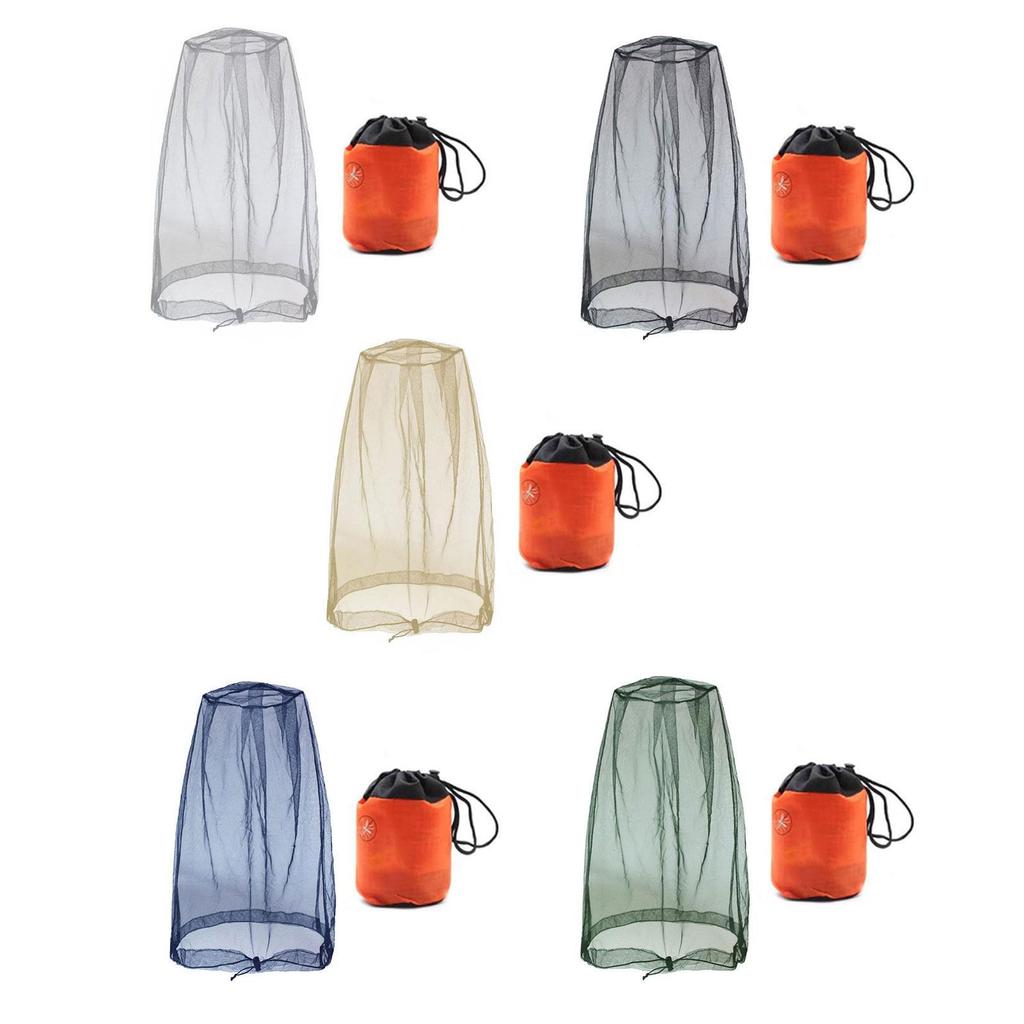 Face Net Mesh with Storage Bag Mosquito Hat Net for Climbing Fishing Outdoor