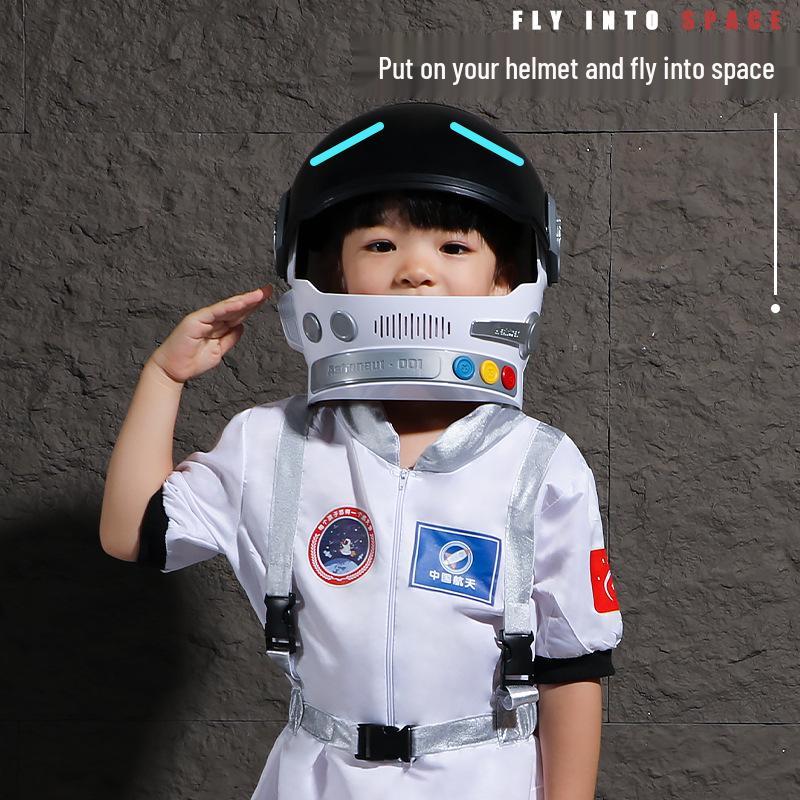 Kids' Short-Sleeve Space Astronaut Costume with Light-Up Helmet