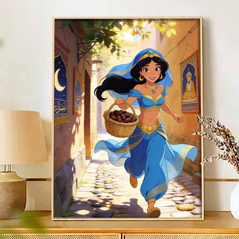 Disney Diamond Art Painting Kit 5D Jasmine Princess Diamond Painting Dot Art Kit Home Wall Decor