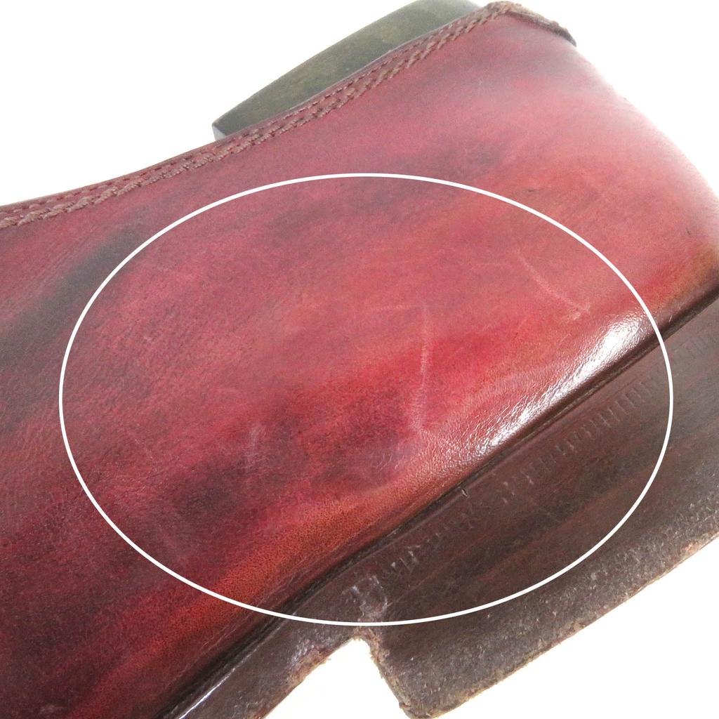 Sehr gute Berluti Lederschuhe Demesure Scars Calligraphy Patina Single Monk Strap Bordeaux Leder Herren 9 Gebraucht