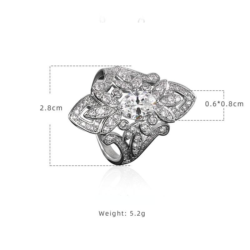 BELLA BOX Luxury Fashion Wedding Rings Women Delicate Floral Cubic Zirconia Engagement Rings Party Gift Silver Color Jewelry
