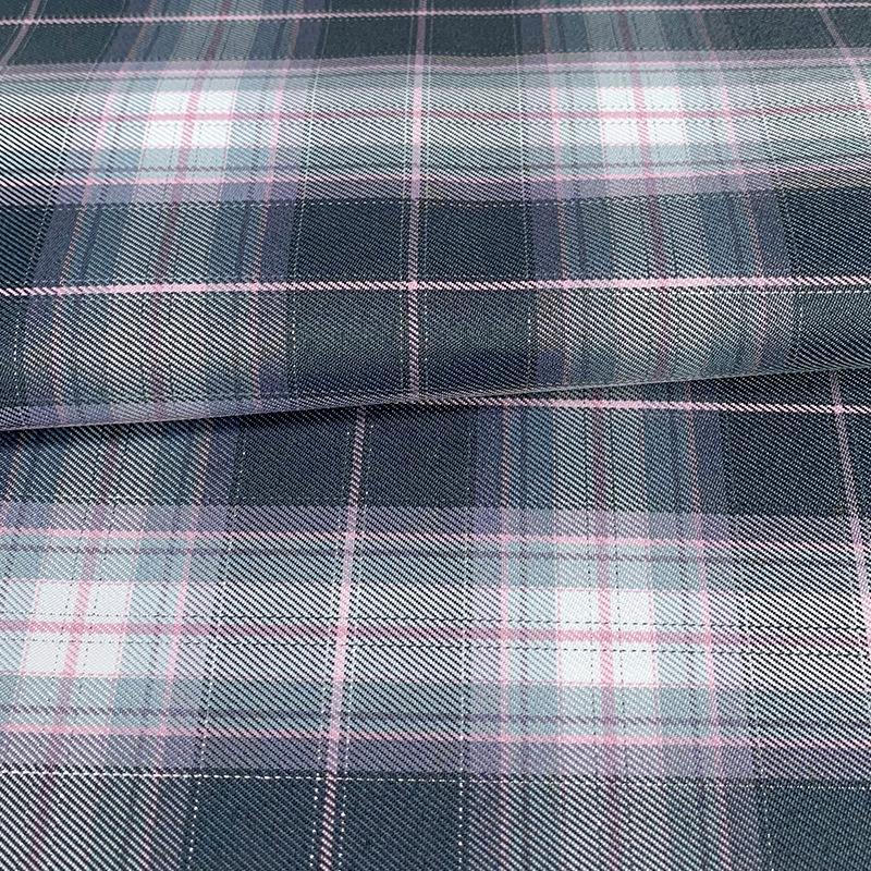 New Plaid Polyester Yarn-Dyed Fabric with Gold & Silver Threads for DIY Pleated Skirts