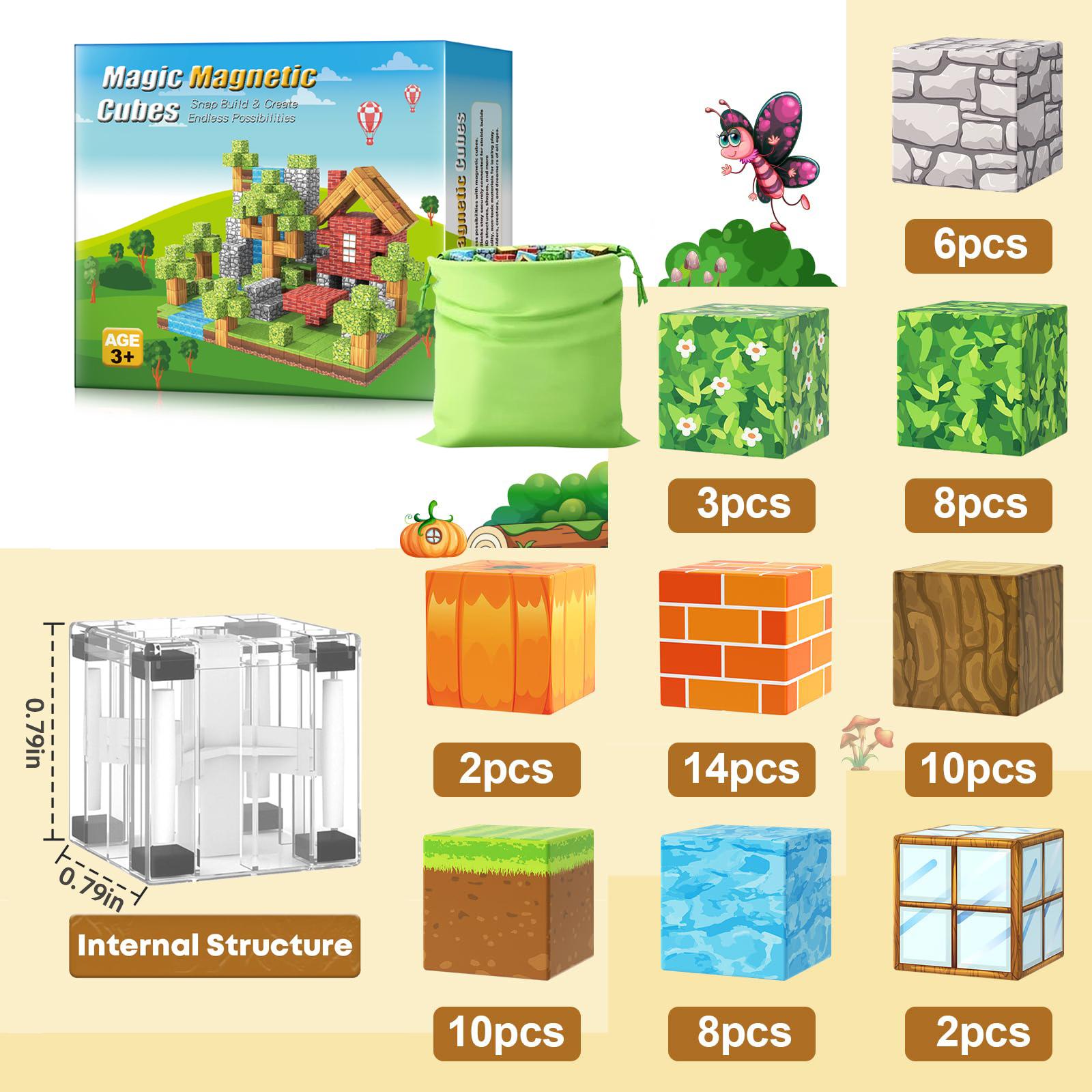 

Магнитные строительные кубики издание «Тыква» детские игры игрушки для мальчиков девочек 3+ лет магнитные STEM-конструкторы