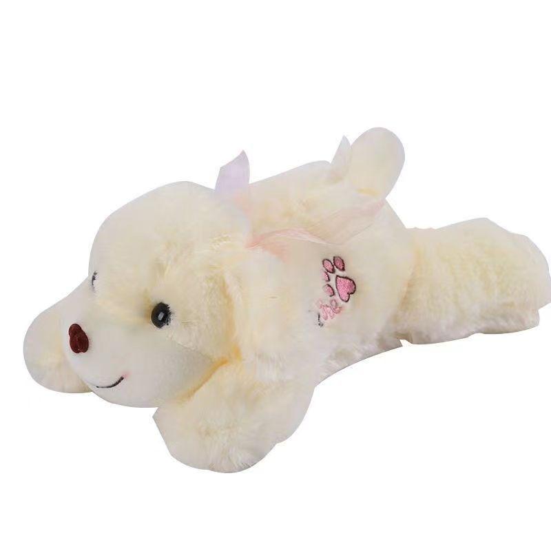 White Smiley Face Scarf Dog Car Plush Toy Children'S Doll Throw Pillow Grab Machine Doll Activity Gift