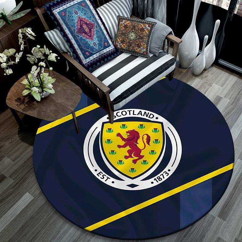Scotland National Football Team,Round Area Rug,Carpet Rug for Living Room Bedroom Sofa Playroom Decor,Non-slip Floor Mat