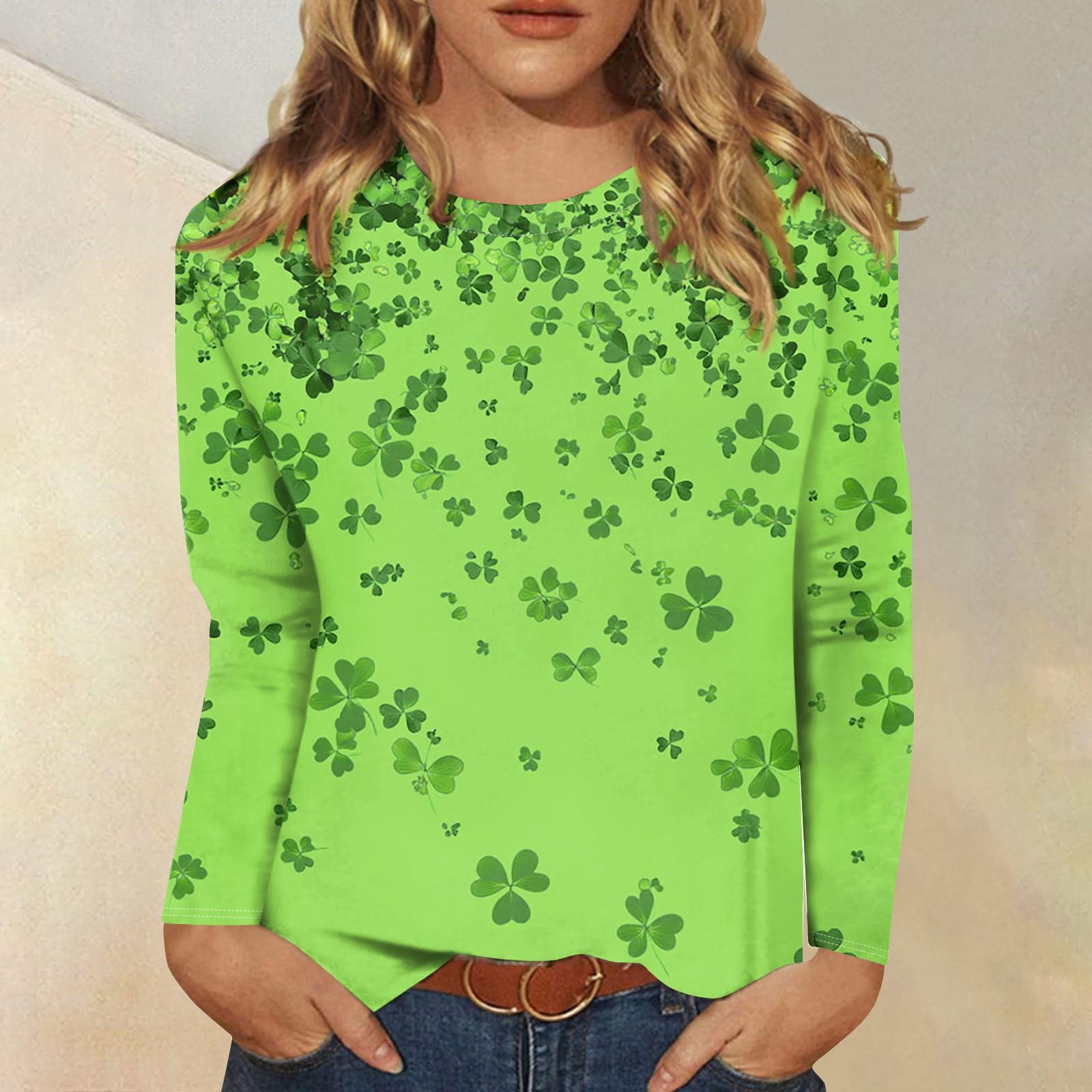 

Рубашки с длинным рукавом для женщин Милые принты Футболки Блузки Повседневные Большие размеры Базовые топы Пуловеры Рождественские XXXXL