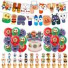 Anpanman Birthday Party Decorations: Cake Topper, Balloons, Banner, and Flag Set.