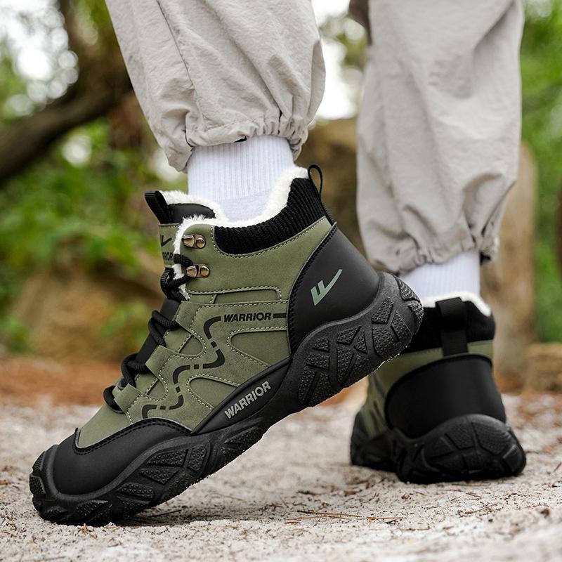 Warrior Fleece Large Cotton Casual Trend Daily Commuting Simple Versatile Martin Boots Men boots Green Black WXP(WZ)-265302M