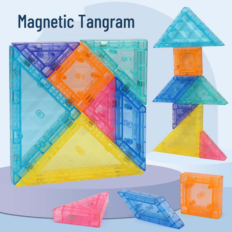 Magnetic Tangram Geometric Building Blocks: 3D Puzzle Toys for Children's Early Education