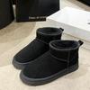 thick-soled snow boots women's winter real cowhide piled thickened bread shoes short tube student cotton shoes