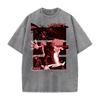 Joey Anime T-shirt Harajuku Gothic Washed T Shirt Men's Clothing Summer Short Sleeve Casual Cotton Tees Tops