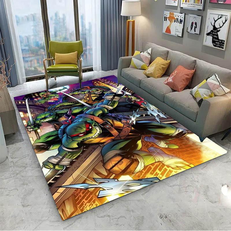 T-Teenages-mutant-Ninjas-Turtles Film Movie 3D Carpet Rug Art for Room Decor Home KidsDoor Gift Kids Area Rug Non-slip Floor Mat