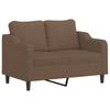 3 Piece Sofa Set with Cushions Brown Fabric