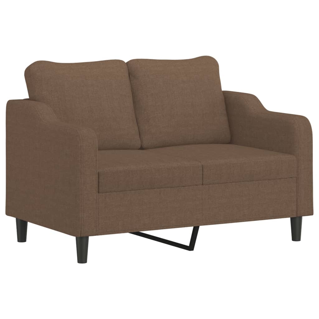 3 Piece Sofa Set with Cushions Brown Fabric