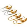 Geometric Stainless Steel Earrings With Gold Plating For Fashion Women