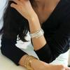 Stapelbarer Mehrschichtiger Armreif Stilvoller Metall Elastischer Schmuck Stapelbarer Armreif Elastisches Armband für Modebewusste Liebhaber
