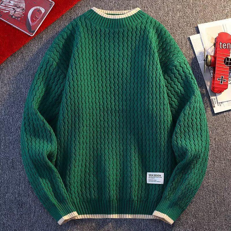 Мужской теплый свитер на молнии в корейском стиле: Модный, Повседневный, Осенне-Зимний Толстый Свитер Extra Large зелёный