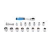 17Pcs Pass Through Socket Set 3 8in 1 2in Drive Metric Sockets with 2 in 1 72 Tooth Ratchet Cr V Steel
