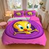 3pcs bedding set Tweety Looney Tunes Includes 1 Comforter + 2 Pillowcases, Without Pillow Inserts, Soft Comfortable,a0909165