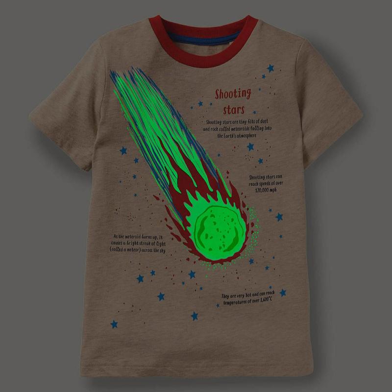 

Spring And Summer Clothing New Glow-In-The-Dark Planet Return New Short-Sleeved Tops Children S T-Shirts 3T(90-100CM)