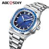 Novo AOCASDIY Relógio de Luxo Negócios À Prova d'Água Masculino Relógio Luminoso Data Aço Inoxidável Quadrado Quartzo Relógio Masculino reloj hombre